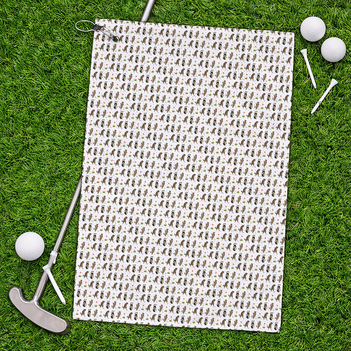 Funny Cat Golf Towels, Cats Pattern Golf Towel, Cat Lover Golf Gift