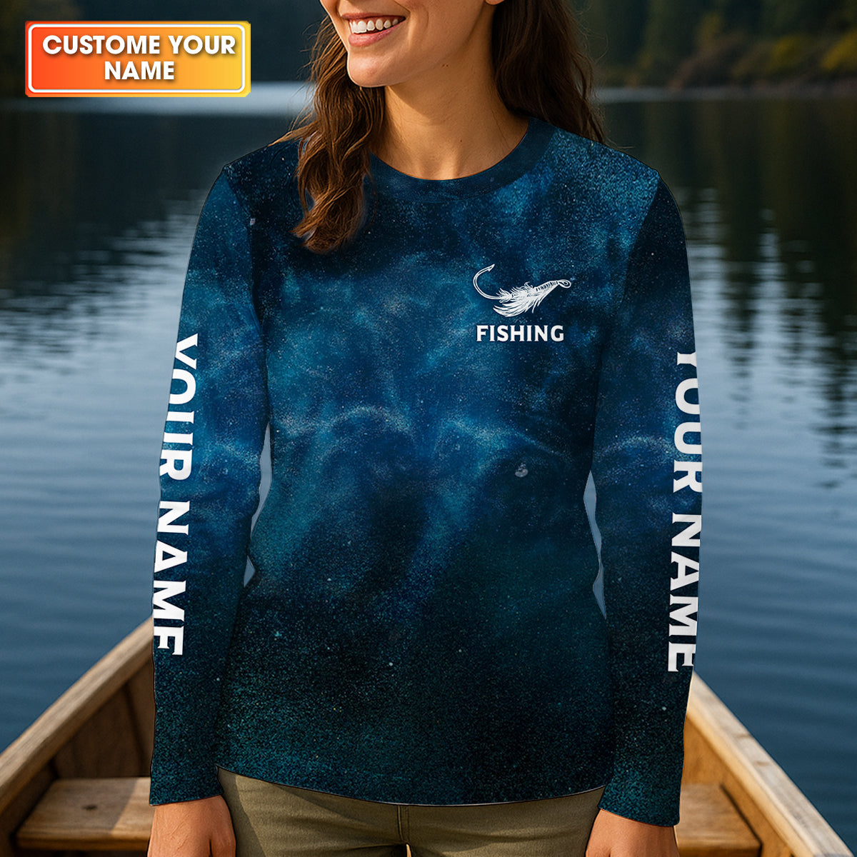 Jesus Will Make You Fishers Of Men Starry Night Print Fishing UPF Shirts, Fishing Shirt For Women