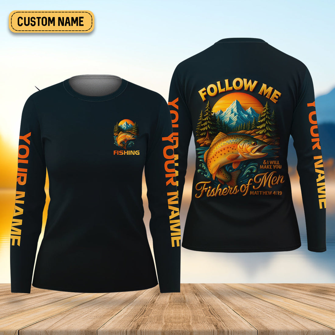 I Will Make You Fishers Of Men Fishing UPF Shirts, Personalized Fishing Shirt For Women, Female Fishing Shirts