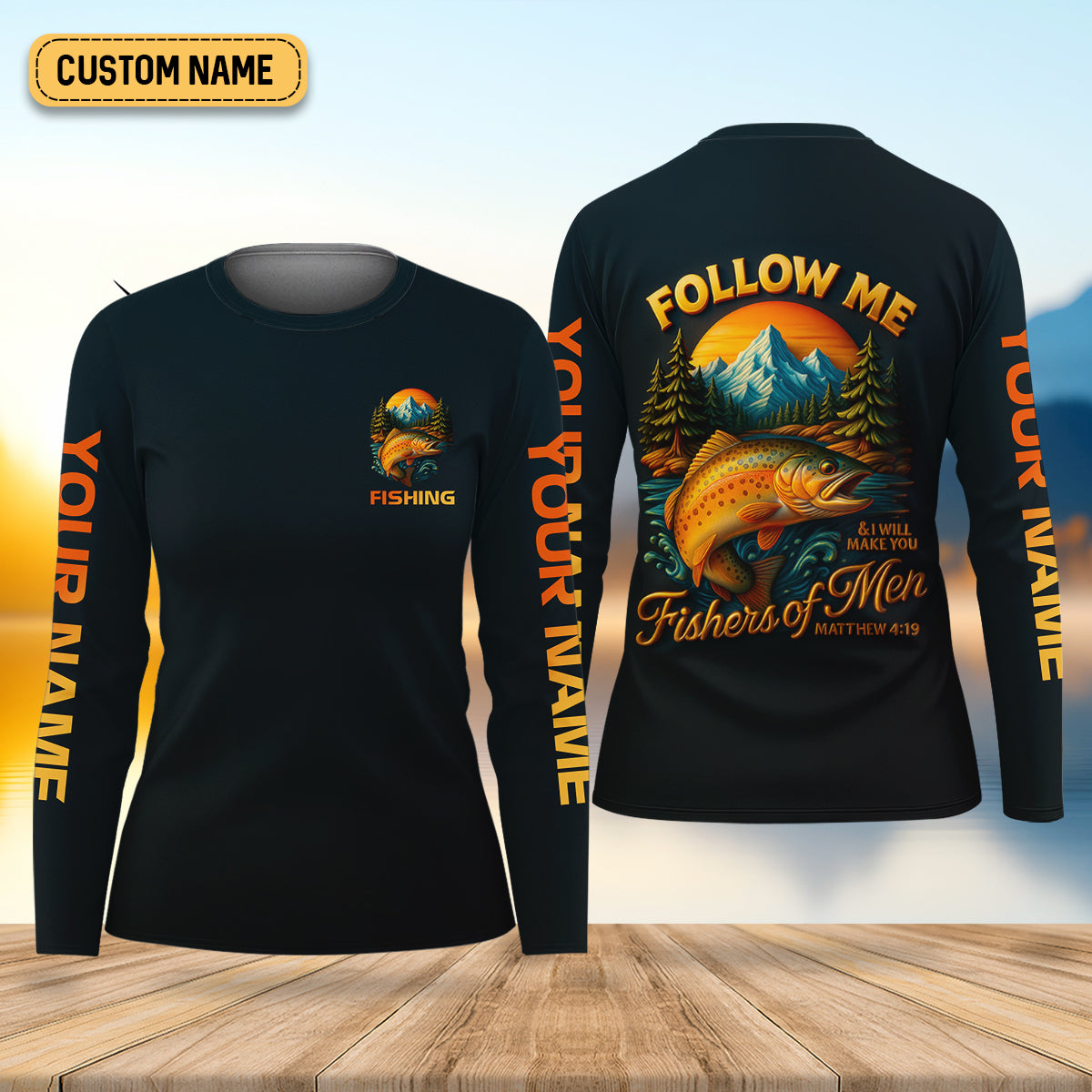 I Will Make You Fishers Of Men Fishing UPF Shirts, Personalized Fishing Shirt For Women, Female Fishing Shirts