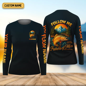I Will Make You Fishers Of Men Fishing UPF Shirts, Personalized Fishing Shirt For Women, Female Fishing Shirts