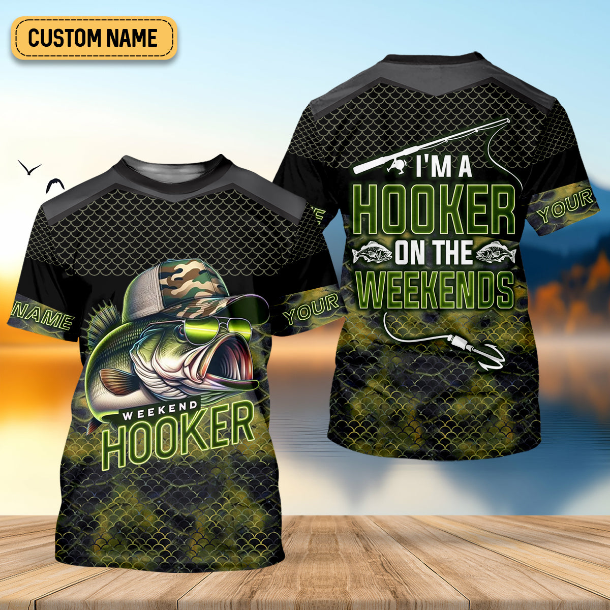 Weekend Hooker Camouflage Fishing Shirts, Fishing UPF Shirts, Men's Fishing Shirts Long Sleeve