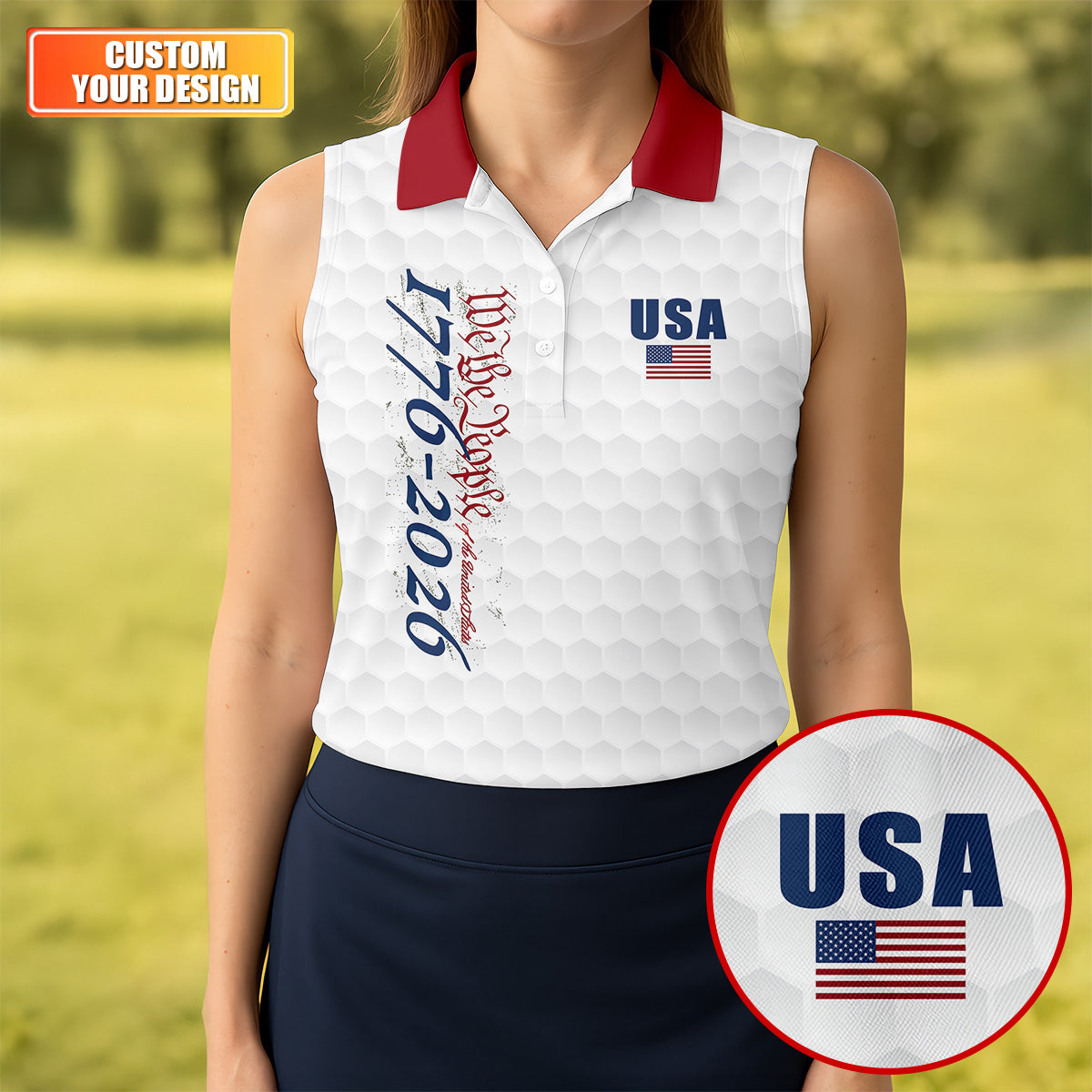 Descendant Of A Patriot We The People Golf Shirt For Women, Patriotic 4th Of July Golf Shirt
