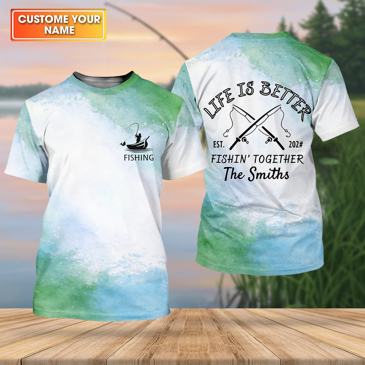 Life Is Better Fishing Together Personalized Fishing Shirt, Fishing UPF Shirts, Fishing Gift for Men