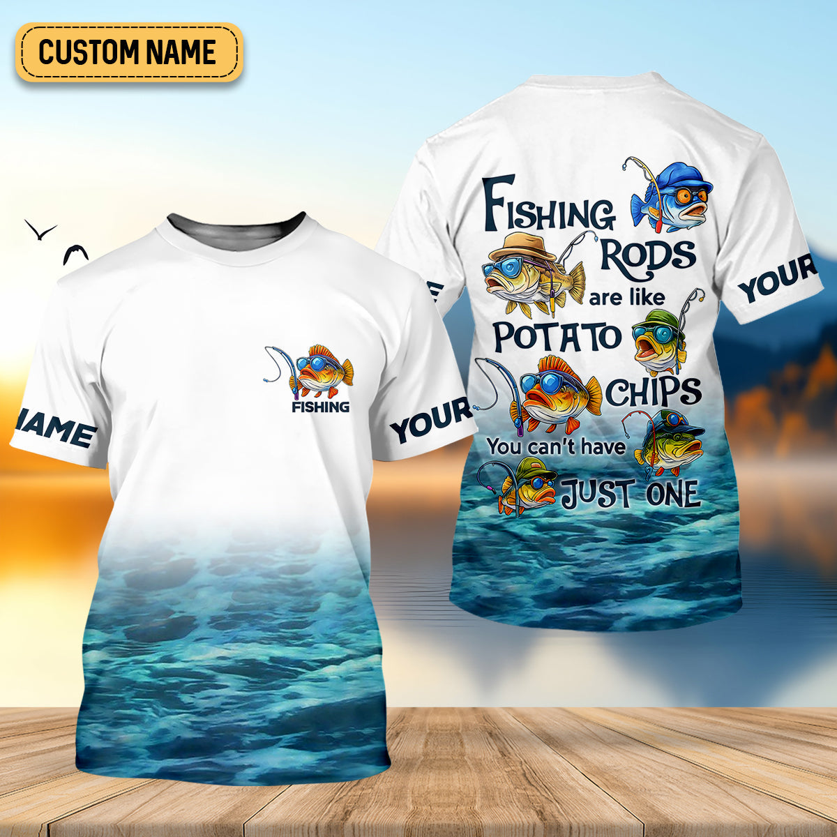 Fishing Rods Are Like Potato Chips White Fishing Shirt, Funny Fishing Shirt, SPF Shirt For Men, Gift For Fisherman