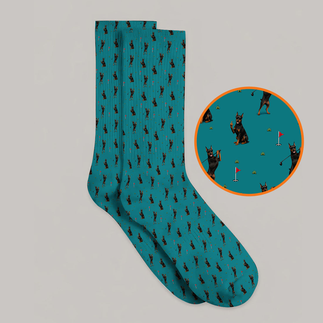 Doberman Golf Towle, Doberman Pattern Golf Towels, Crazy Golf Gift For Men