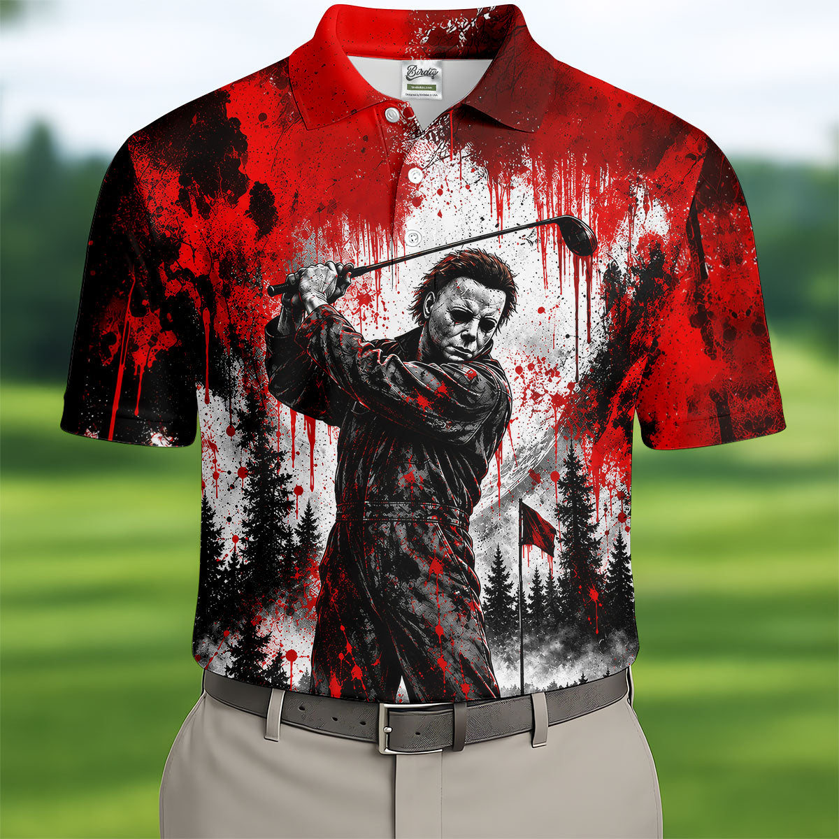 You Can't Kill Bogeyman Halloween Horror Character Polo Shirt, Golf Polo, Mens Golf Shirts
