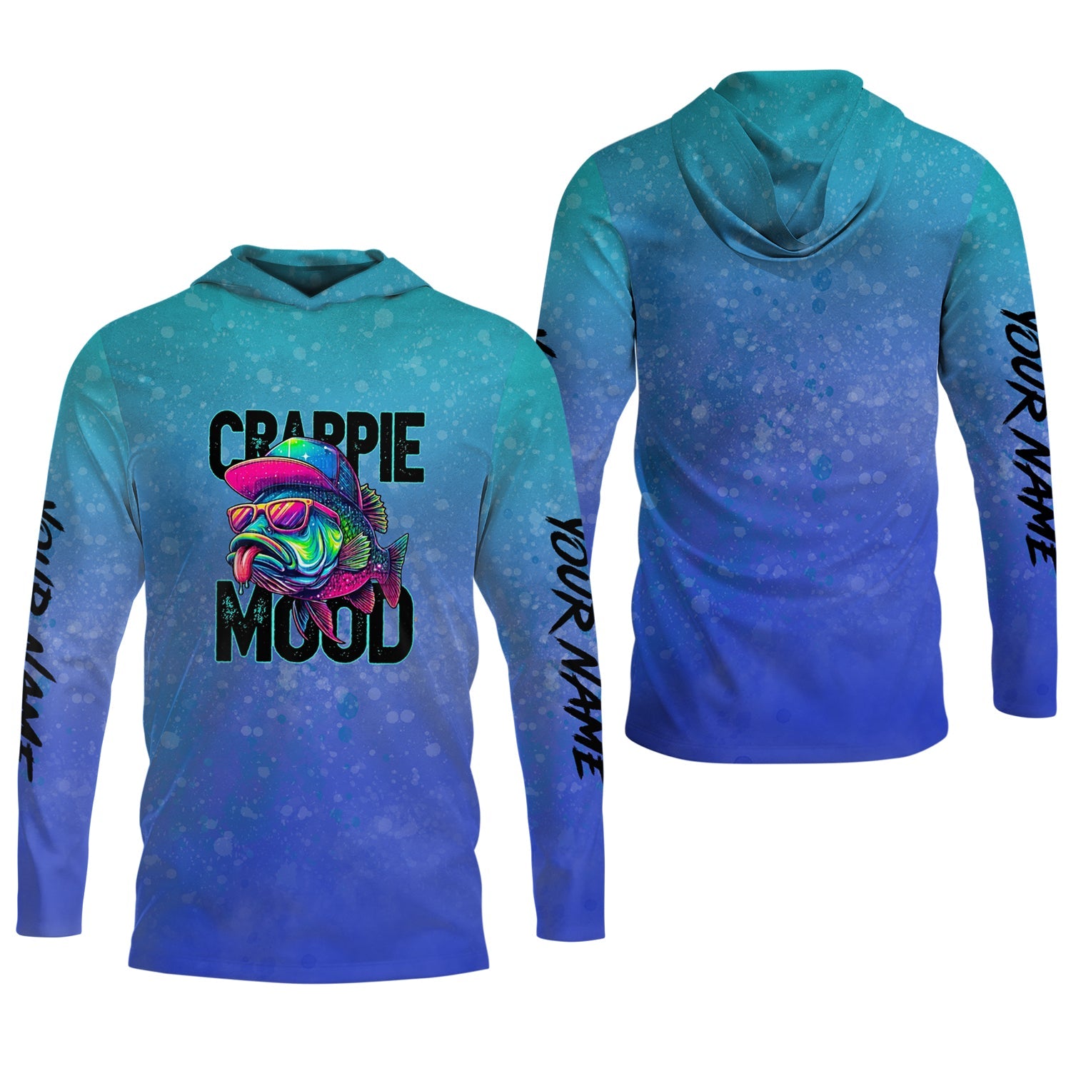 Crappie Mood Blue Neon Fishing UPF Shirts, Fishing Jersey, Funny Fishing Shirt, Gift For Fisherman