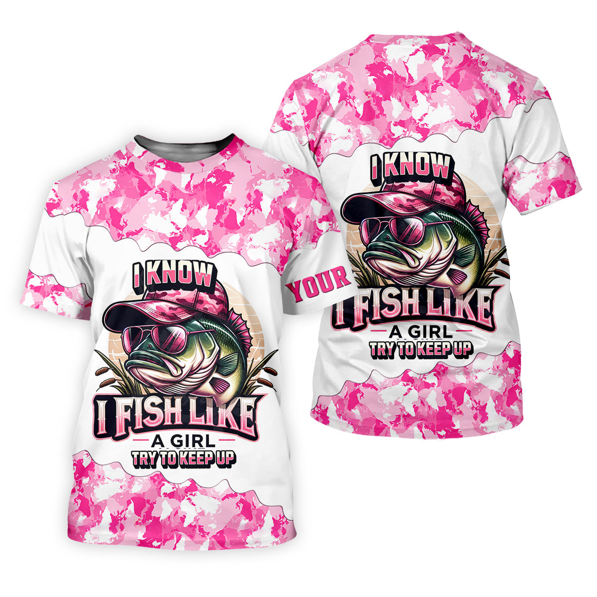 Bass Fishing Pink Camo Shirt, Hooded Sun Shirt, Women Fishing Shirt, Women SPF Shirt, Funny Fishing Shirt