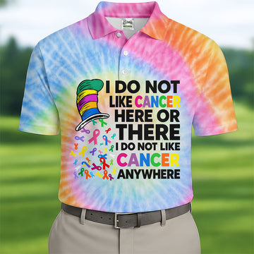 I Do Not Like Cancer Tie Dye Polo Shirt, Golf Polo Shirts For Men, Mens Golf Apparel