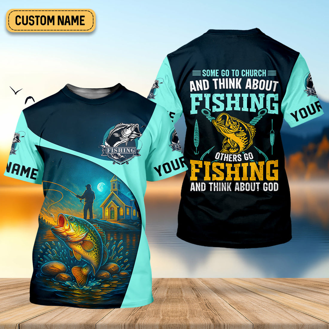 Some Go To Church And Think About Fishing Christian Fishing SPF Shirt For Men, Fisherman Gift, Men's Fishing Shirt