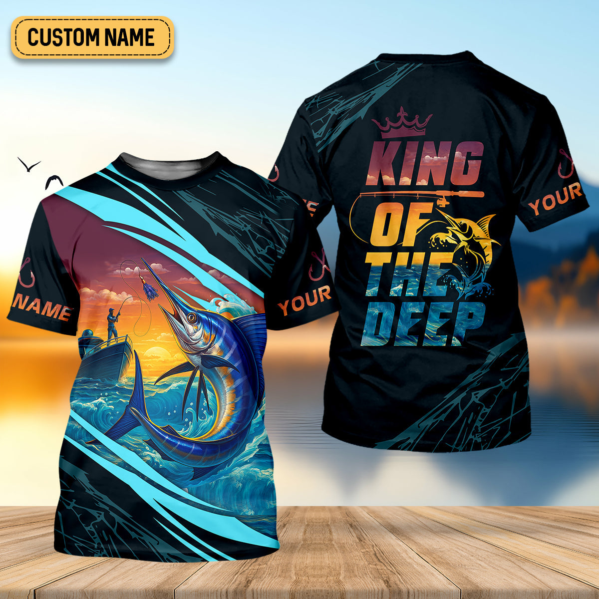King Of The Deep Swordfish Fishing SPF Shirt For Men, Fishing Gifts For Men, Men's Fishing Shirt