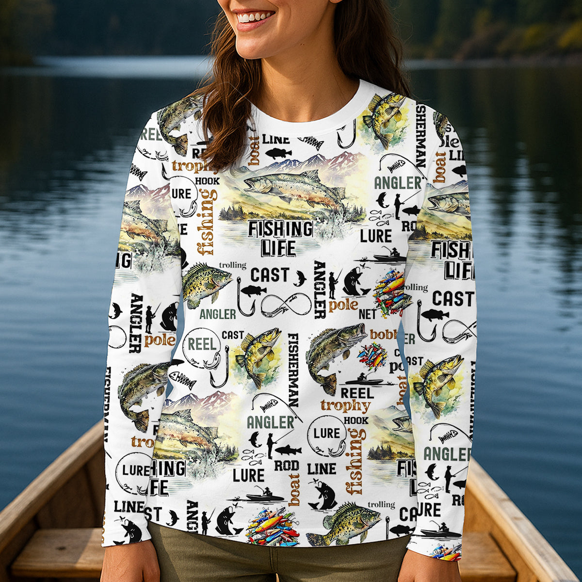 Fishing Life Fishing UPF Shirts, Fisherwomen Funny Fishing Shirt, Fishing Shirt For Women