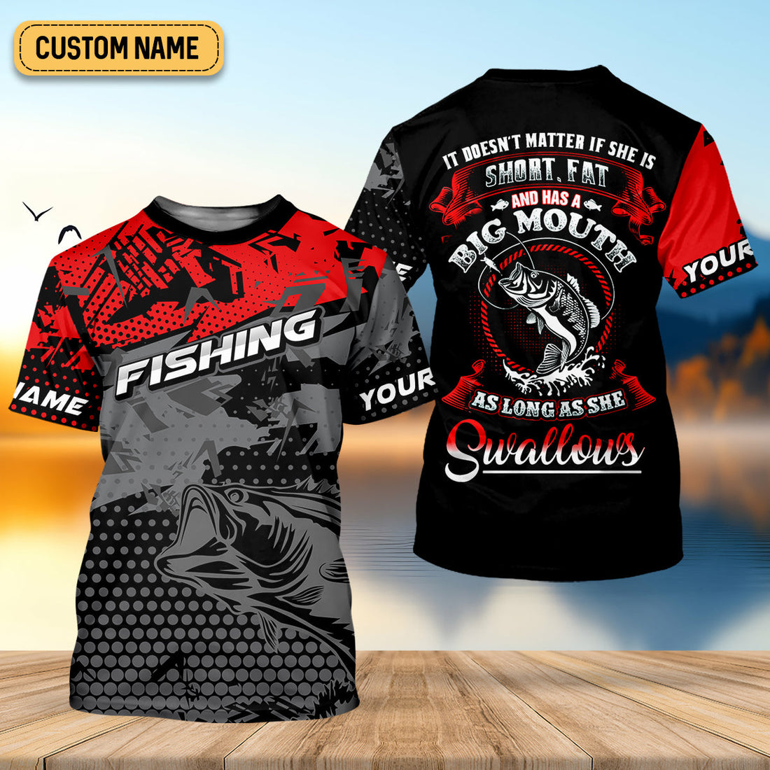 As Long As She Swallows Funny Fishing Shirt, SPF Shirt For Men, Gift For Fisherman, Men's Fishing Shirt