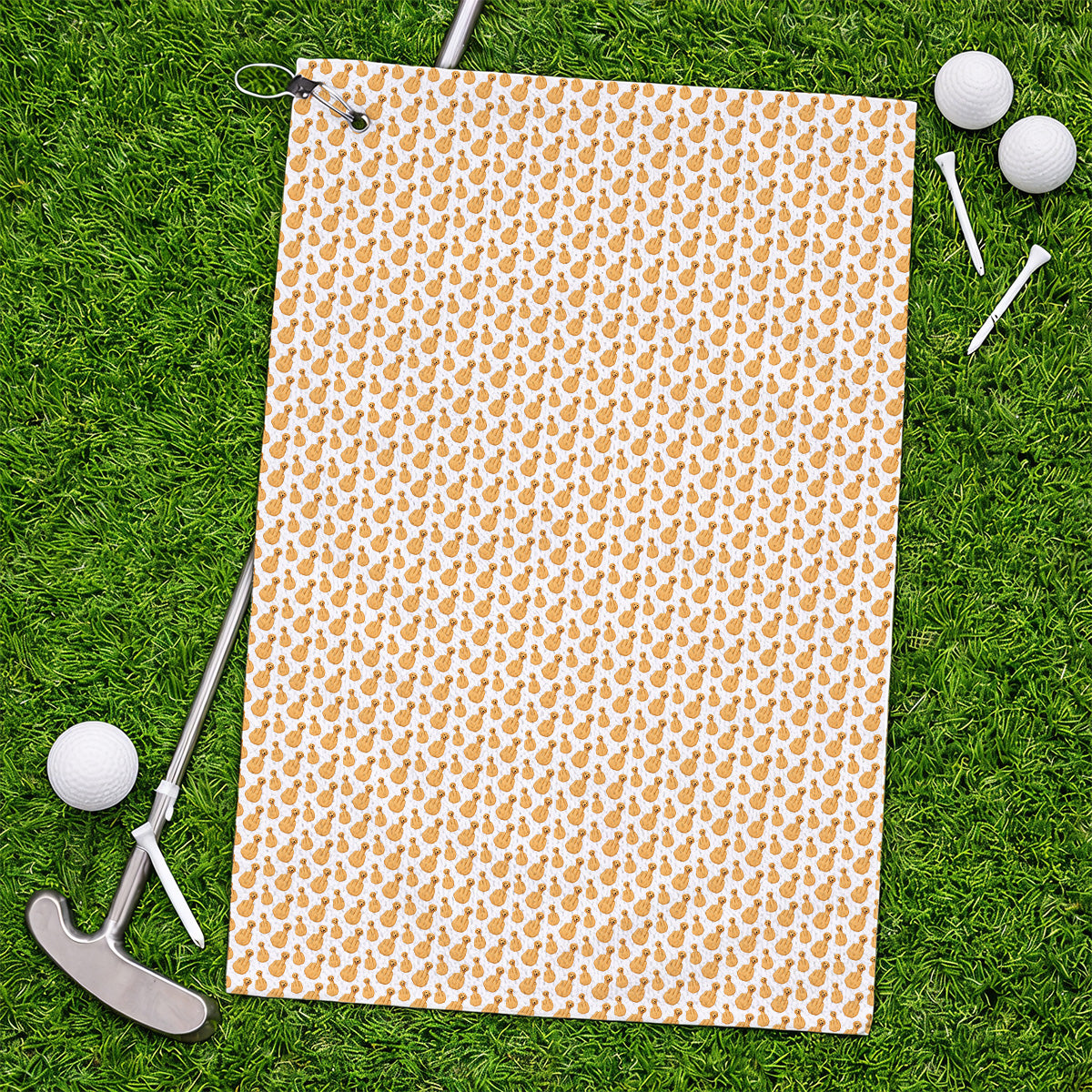 Golden Retriever Middle Finger Golf Towel, Funny Dog Pattern Golf Towels, Crazy Golf Gift For Golfer