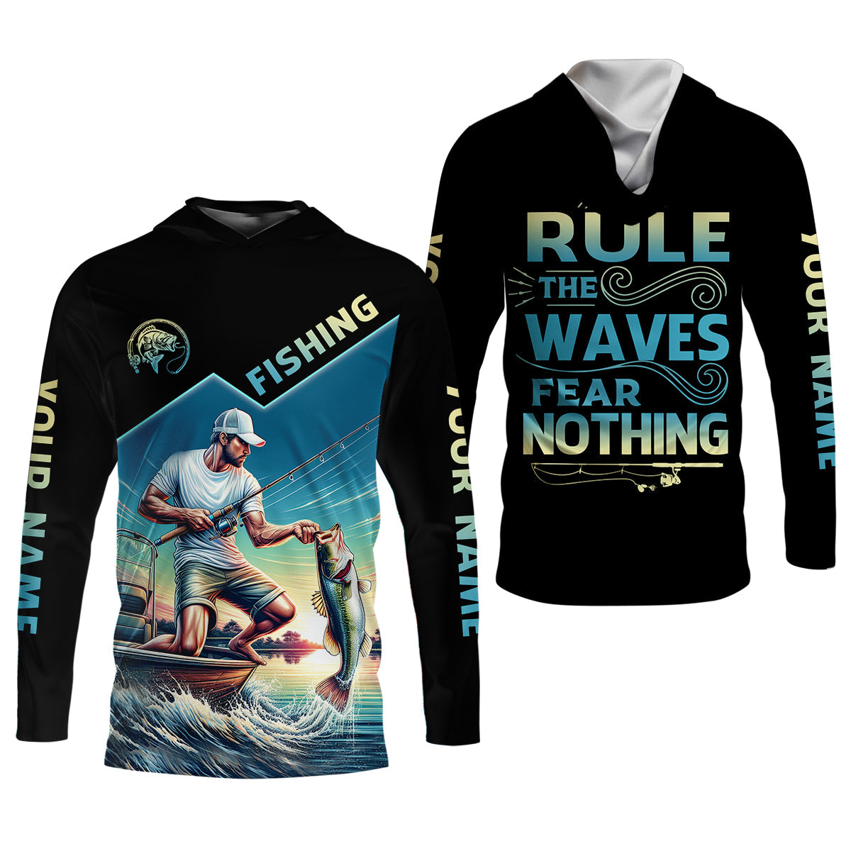 Fishing Shirts, Rule The Waves Fear Nothing, SPF Long Sleeve Shirts Womens, Female Fishing Shirts