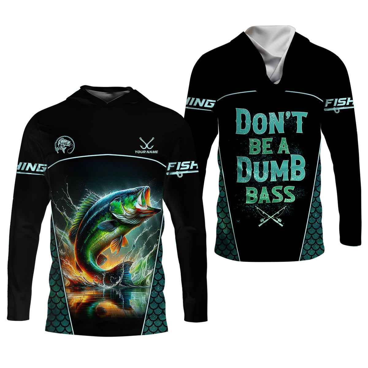 Don't Be A Dumb Bass SPF Shirt For Men, Funny Fishing Shirt, Fishing Shirts For Men, Bass Fishing