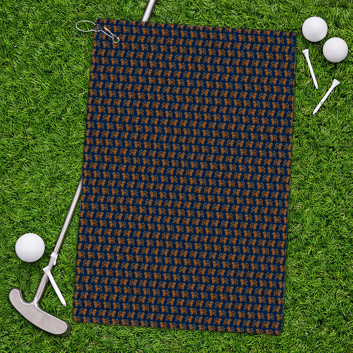 Funny Dog Pattern Golf Towel, Poodle Golf Towels, Golf Gift For Golfer
