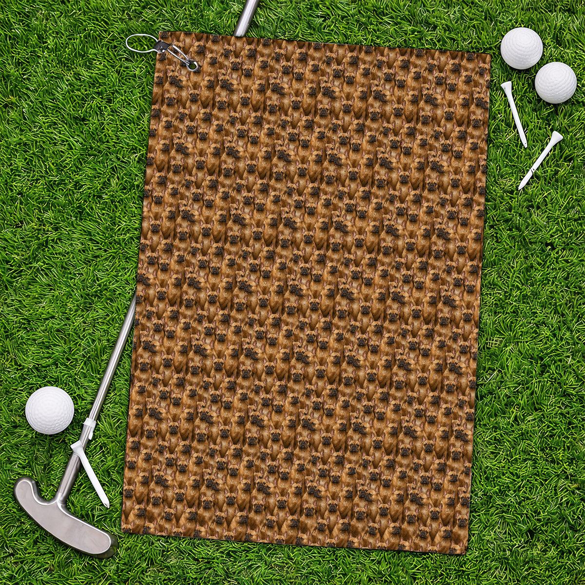 Funny French Bulldog Golf Towel, Frenchie Pattern Golf Towels, Dog Dad Golf Gift