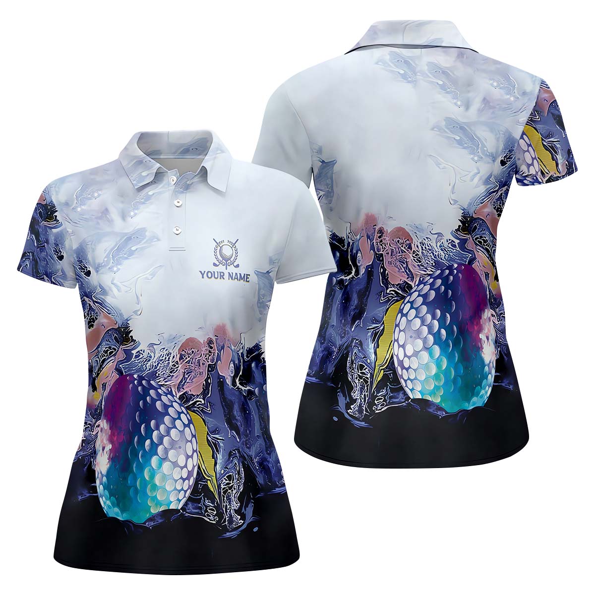 Watercolor Womens Golf Polo ShirtTeam Golf Shirt, Golfing Apparel, Womens Golf Gifts