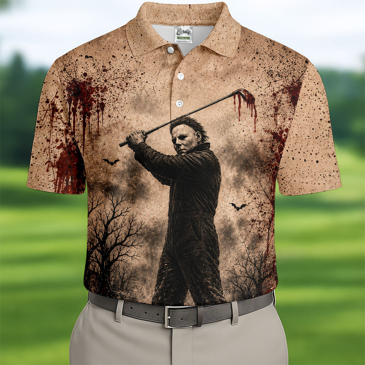 You Can't Kill The Bogeyman Halloween Golf Polo Shirt, Mens Golf Polo, Printed Golf Shirts