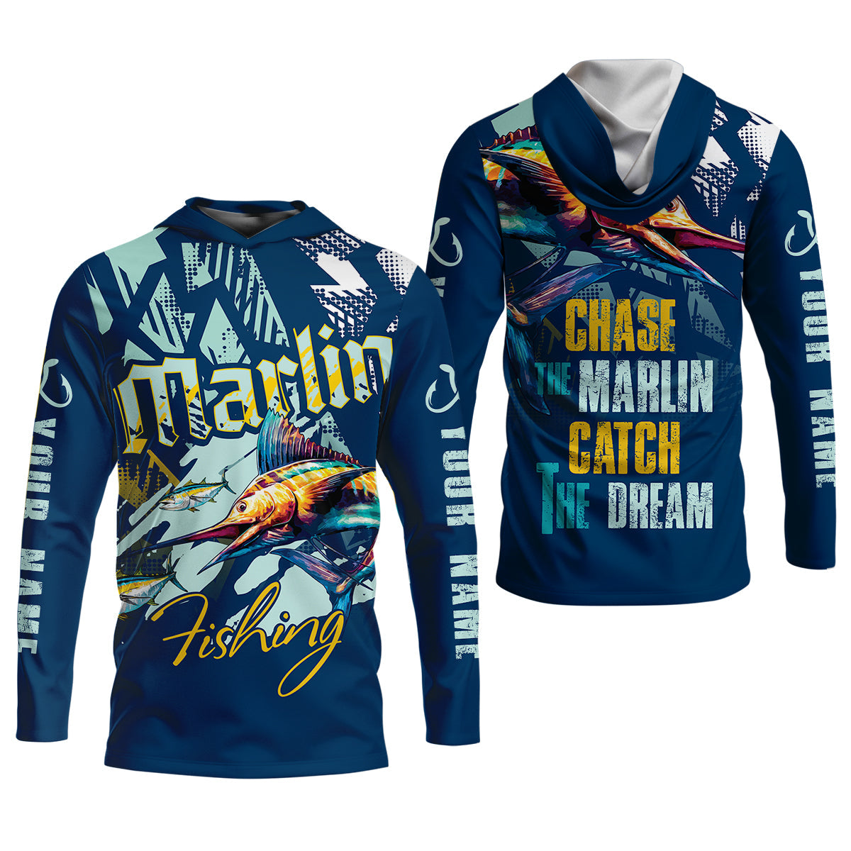 Marlin Fishing, Chase The Marlin - Catch The Dream Fishing Women SPF Shirt, Women Fishing Shirt, Funny Fishing Shirt