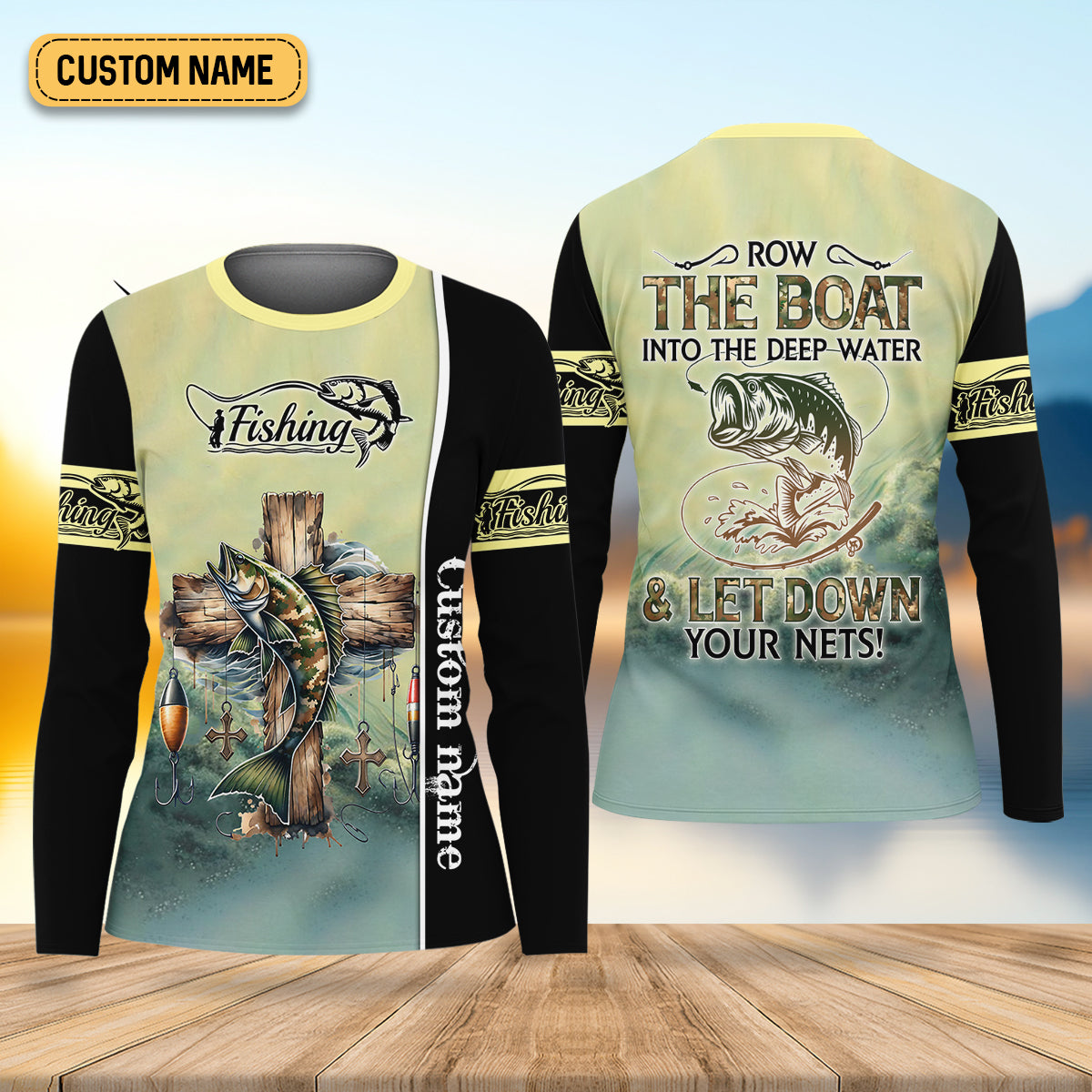 Let Down Your Nets Camouflage Fishing Shirts, Christian Fishing Women SPF Shirt, Female Fishing Shirts
