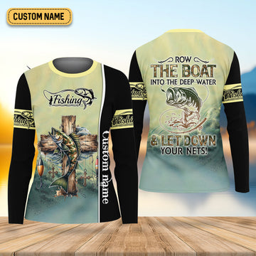 Let Down Your Nets Camouflage Fishing Shirts, Christian Fishing Women SPF Shirt, Female Fishing Shirts