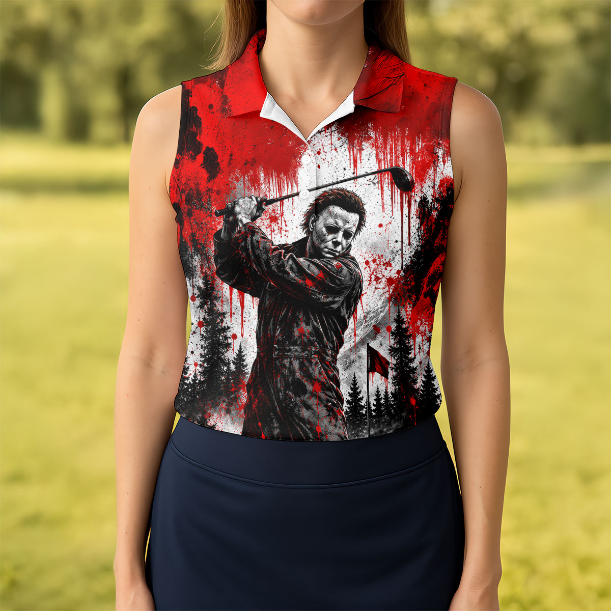 You Can't Kill Bogeyman Halloween Horror Character Polo Shirt, Golf Polo, Womens Golf Tops