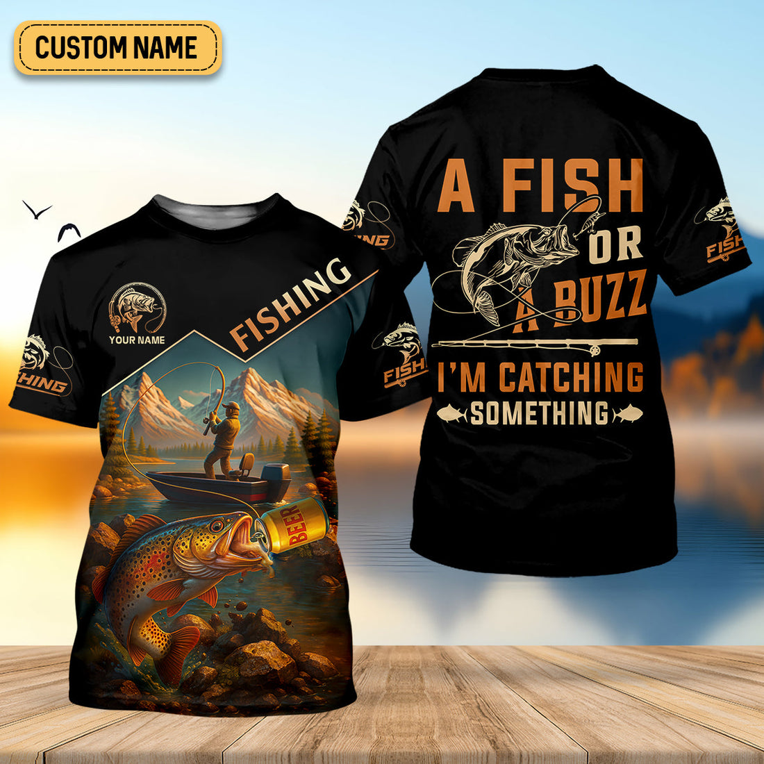A Fish Or A Buzz I'm Catching Something Fishing UPF Shirts, Performance Fishing Shirts, Fishing Shirts For Men