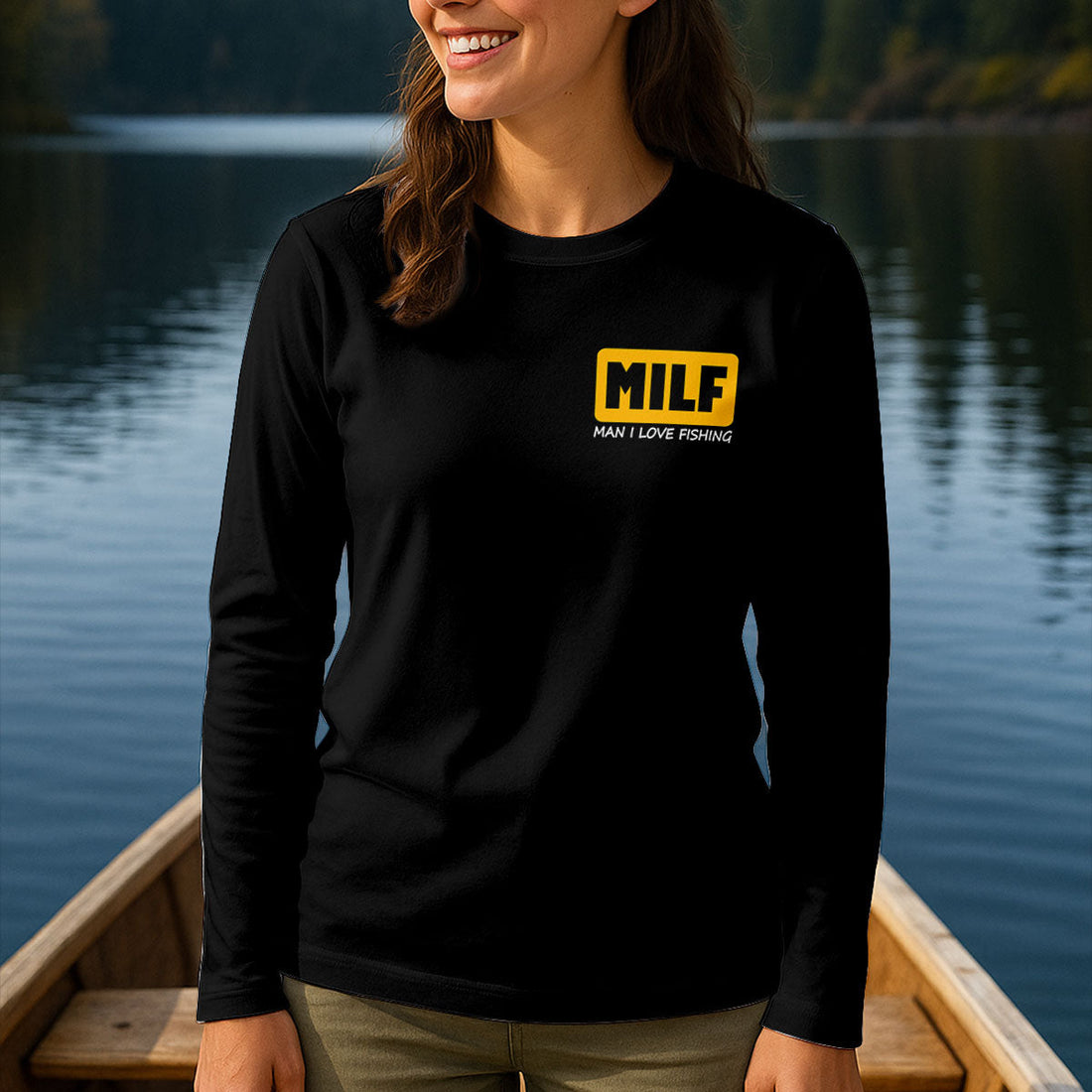 MILF Man I Love Fish Black And Yellow Fishing UPF Shirts, Funny Fishing Shirt, Fishing Shirt For Women