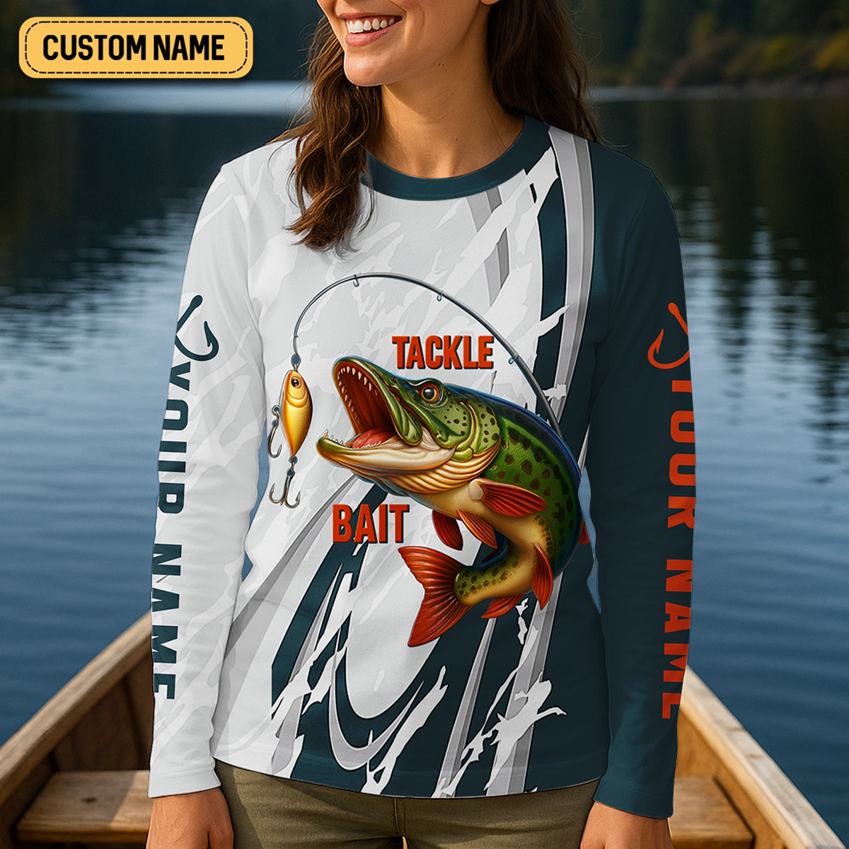 Tackle Bait Fishing UPF Shirts, Fishing Shirt For Women, Funny Fishing Shirt, SPF Long Sleeve Shirts Womens