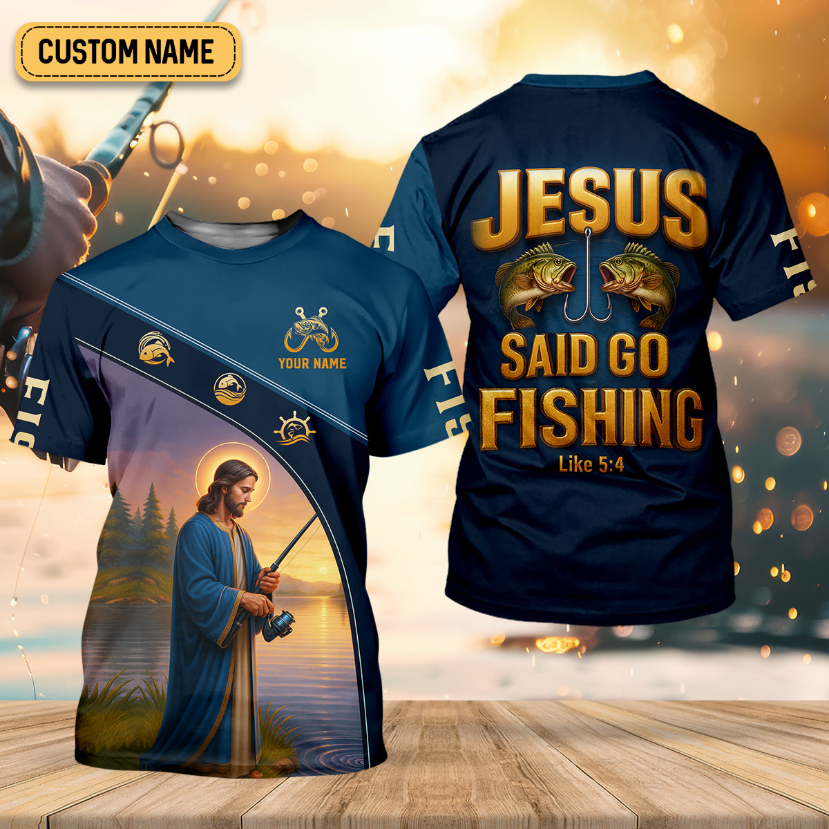 Jesus Said Go Fishing Funny Fishing Shirt, Christian Fishing SPF Shirt For Men, Men's Fishing Shirts Long Sleeve