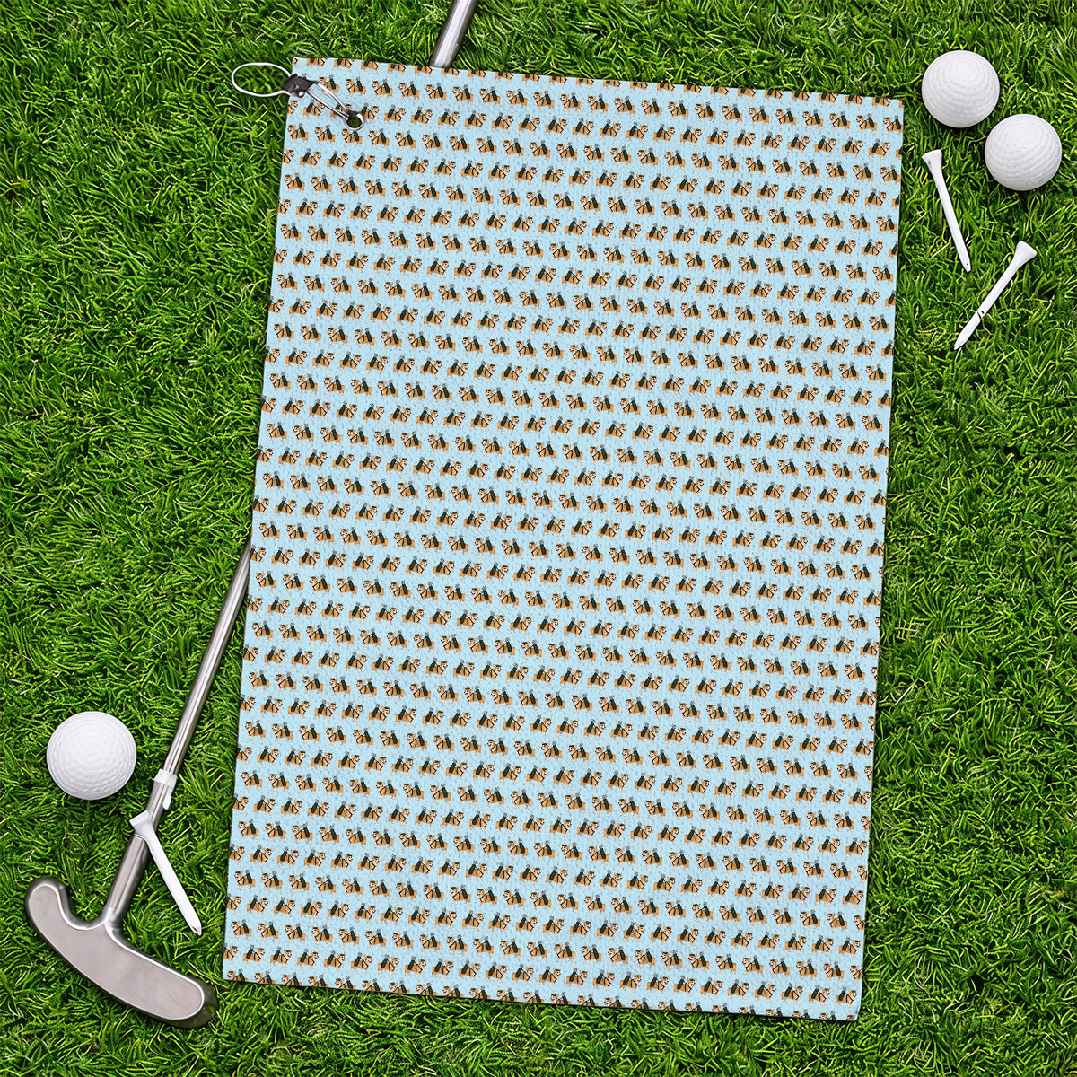 Funny Corgi Golf Towels For Golfer, Corgi Pattern Golf Towel, Dog Lover Golf Gift