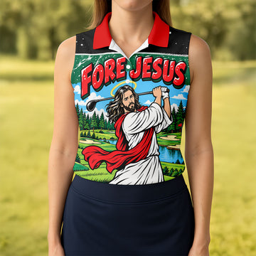 Fore Jesus Golf Swing Christmas Golf Shirt, Golf Gifts For Women, Ladies Golf Apparel