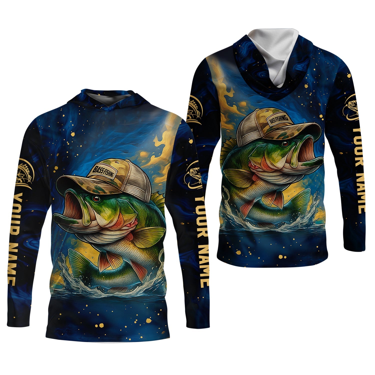 Camouflage Fishing Shirts, Largemouth Bass Fishing, Women's Fishing Shirt, SPF Long Sleeve Shirts Womens