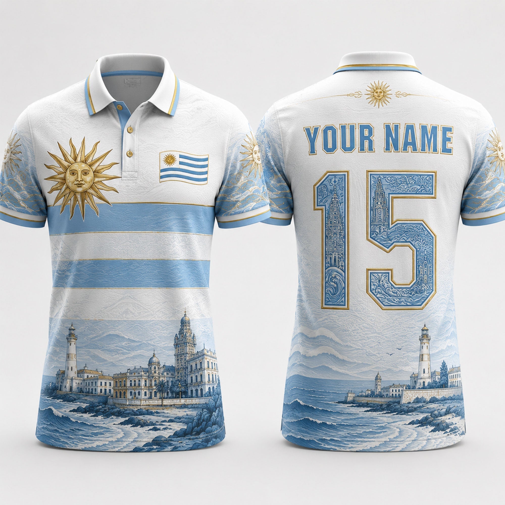 Sol de Mayo Fooball Shirt, Uruguay Flag V-Neck For Men Football Lover, Football Gifts