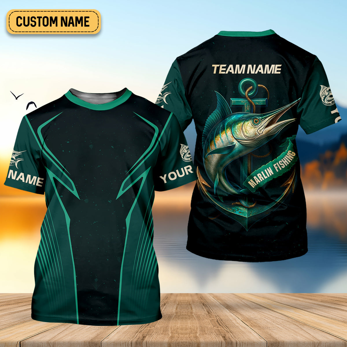 Blue Marlin Fishing Team Shirt, Fishing Jersey, SPF Shirt For Men, Gift For Fisherman, Fishing Shirts