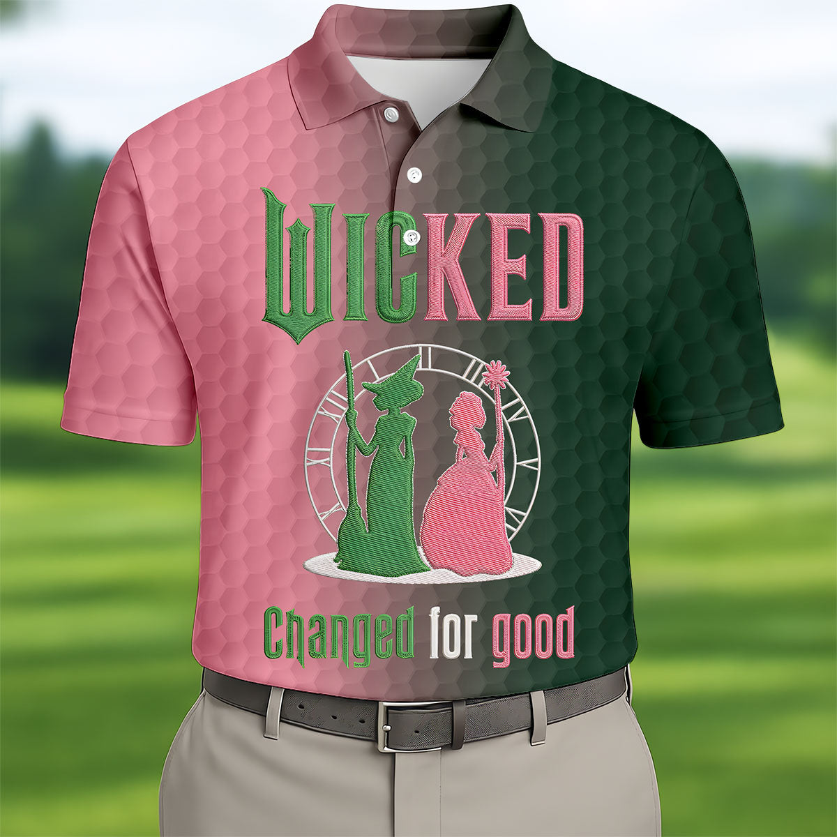 Wicked Changed For Good Embroidered Golf Shirt, Men's Golf Shirt, Hawaiian Golf Shirt