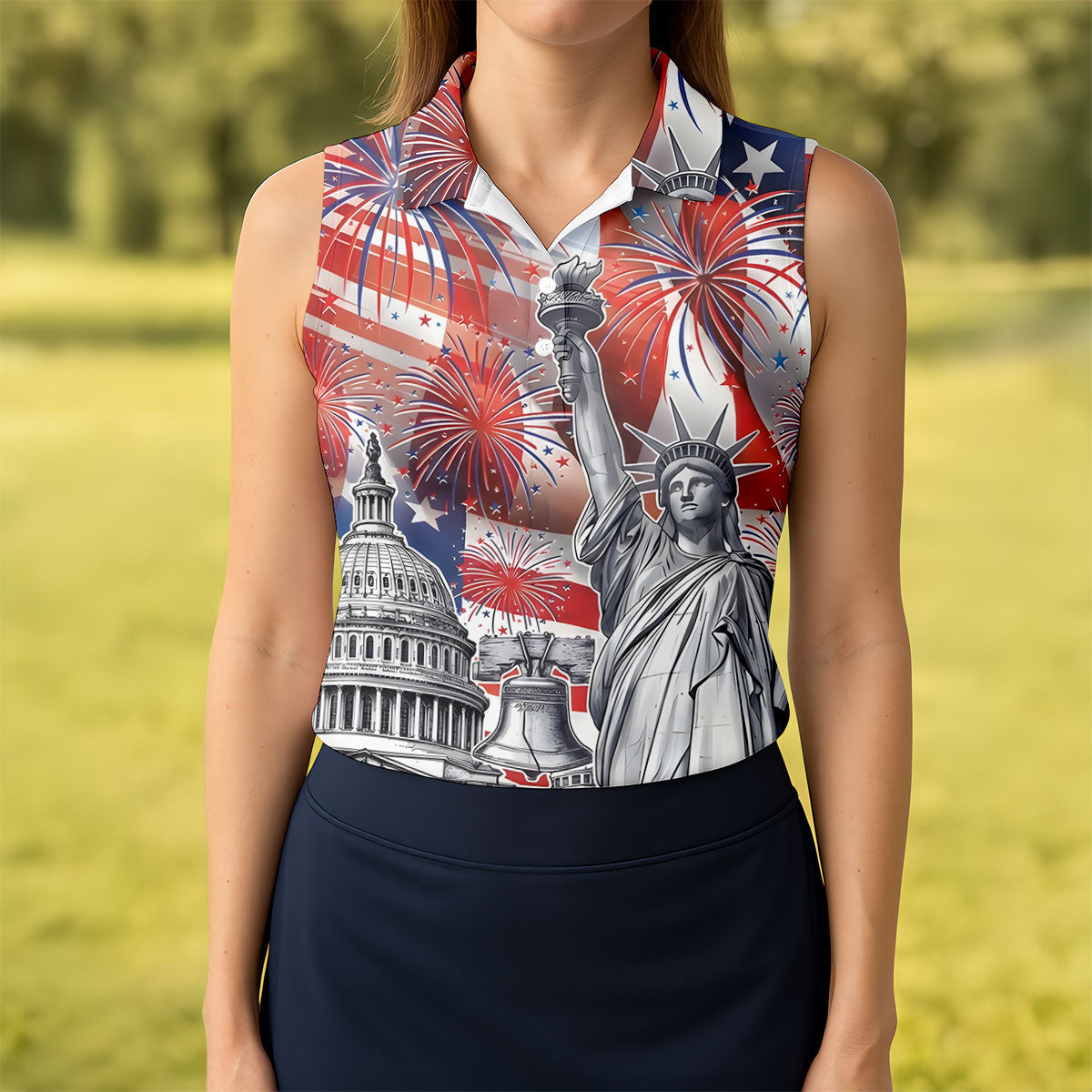 250 Years Of Freedom We The People American Flag Golf Shirt, Patriotic 4th Of July Golf Shirt For Women