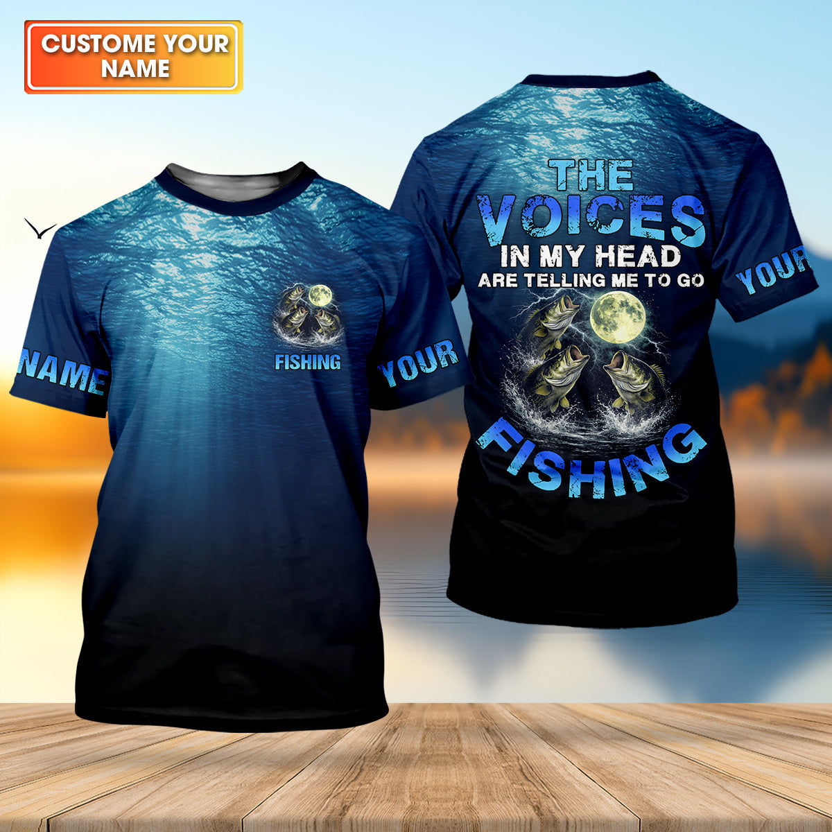 The Voices In My Head Are Telling Me To Go Fishing Funny Fishing Shirt, Fishing UPF Shirts, Fishing Gifts For Men