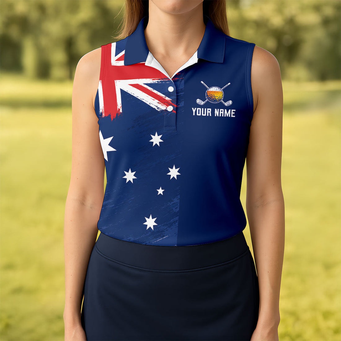 My Drinking Team Has A Golfing Problem Australia Flag Print Ladies Golf Tops, Golf Shirt For Women