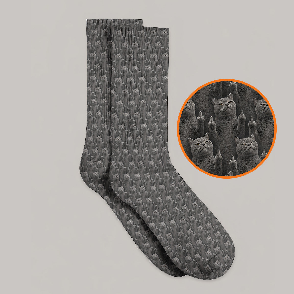 Cat Pattern Golf Socks, Funny Cats Golf Crew Sock, Cat Lover Golf Shirts