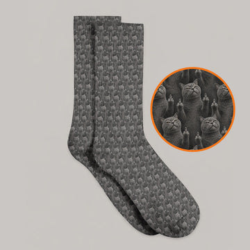 Cat Pattern Golf Socks, Funny Cats Golf Crew Sock, Cat Lover Golf Shirts
