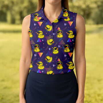 Funny Yellow Duck Sunglasses Golf Shirt, Women's Golf Shirt, Golf Polo For Women, Cute Golf Outfit