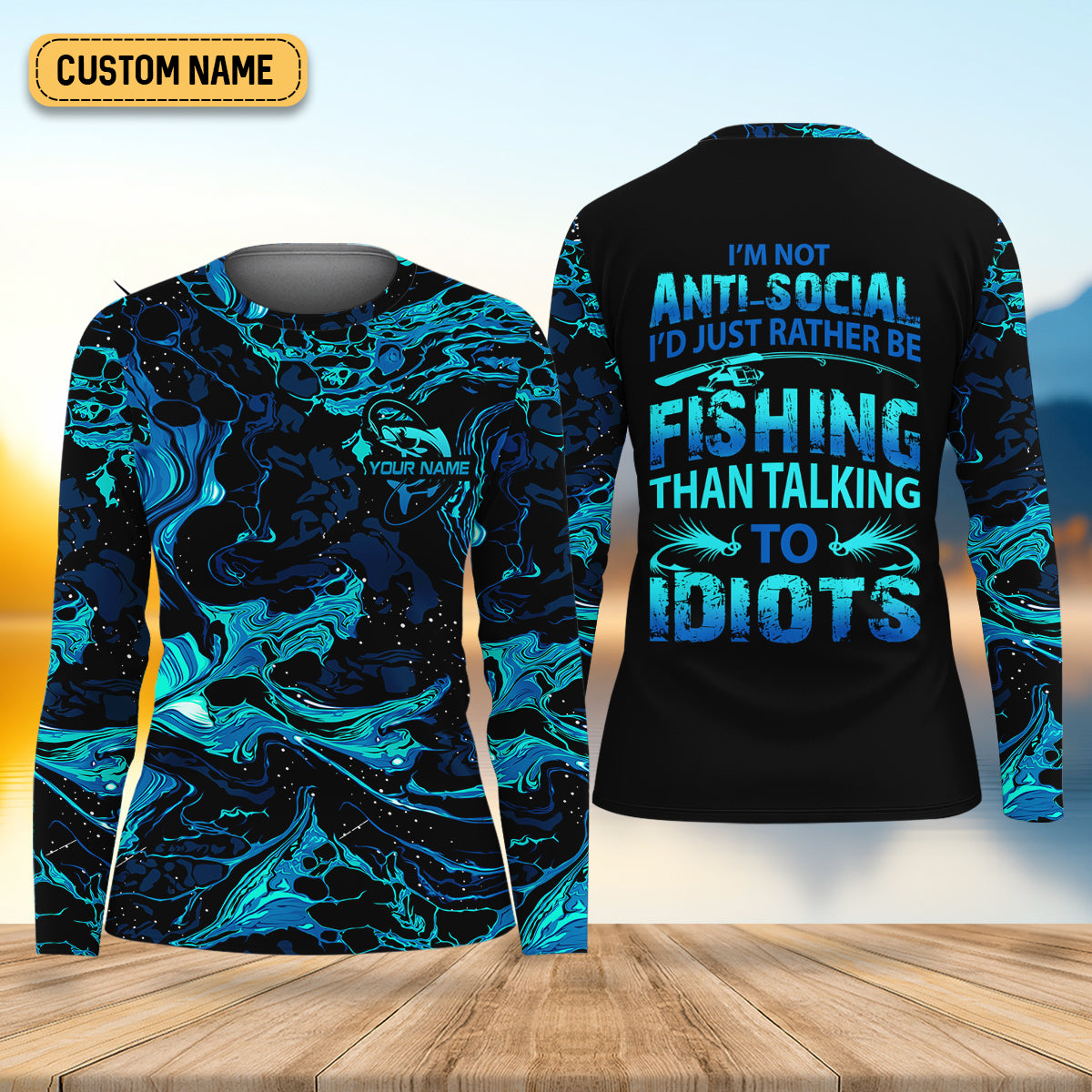 I'd Just Rather Be Fishing Than Talking To Idiots Funny Fishing Shirt, Women SPF Shirt, Women Fishing Shirt