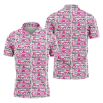 Pink Ribbon Breast Cancer Awareness Shirt, Golf Tops For Men, Hawaiian Golf Shirts, Golfing Apparel