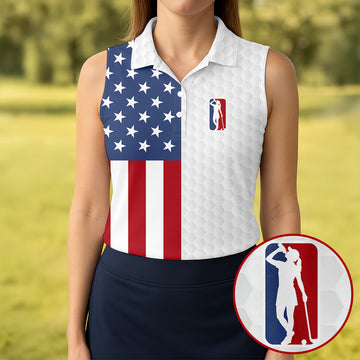 Funny Suck At Golf Drunk Golfer White Women Golf Shirt, 250 Anniversary USA Golf Shirt, Patriotic 4th Of July Golf Shirt