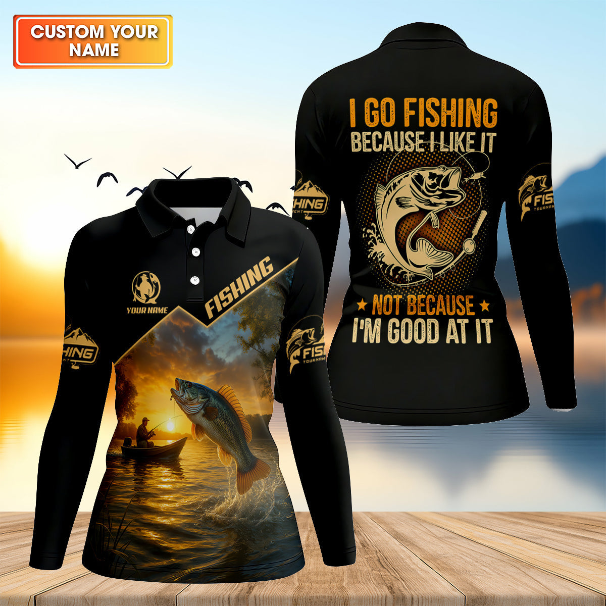 I Go Fishing Because I Like It SPF Shirt, Female Fishing Shirts, Funny Fishing Shirt