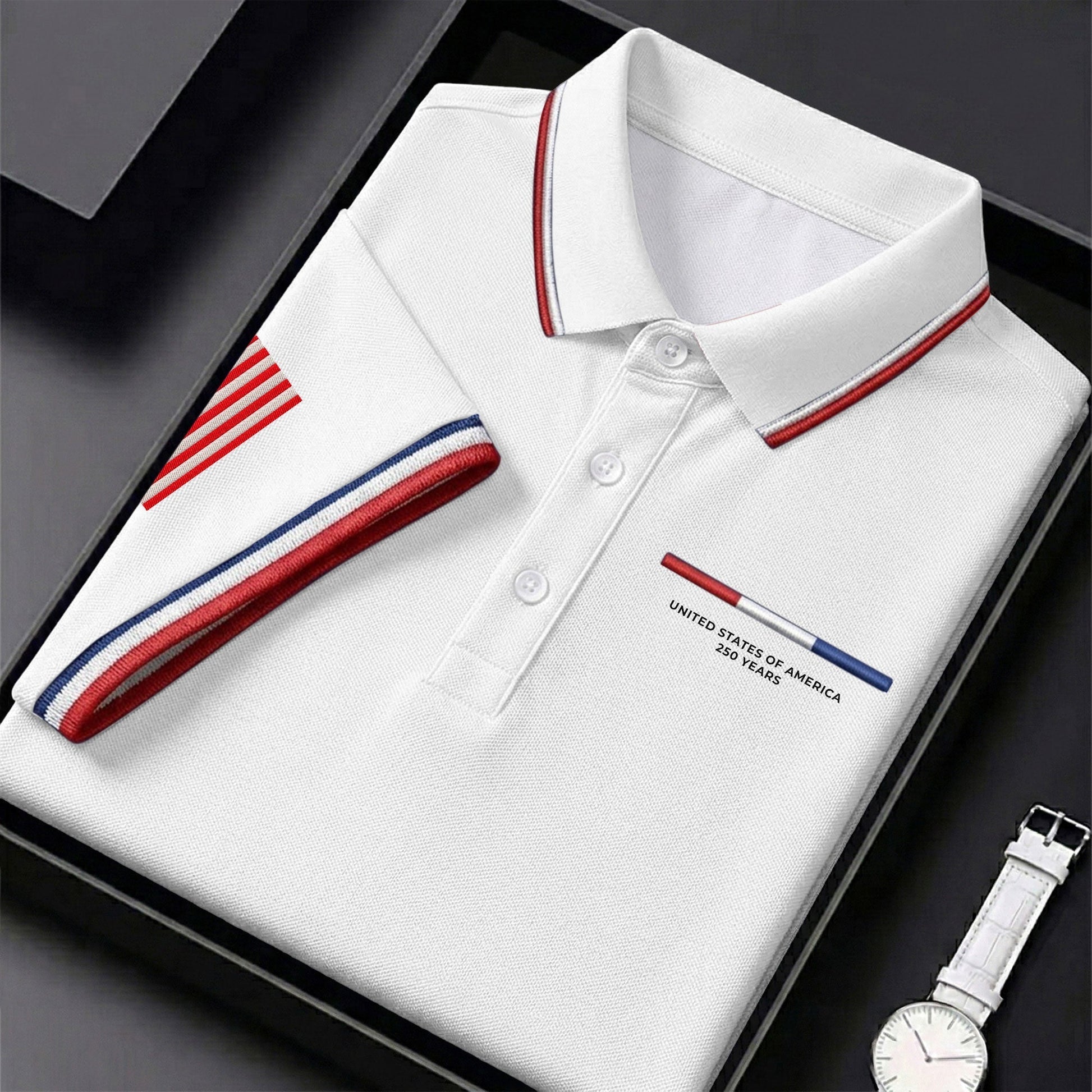 United States Of America 250 Years White Golf Shirt, Patriotic Golf Shirt, Golf Shirt For Women